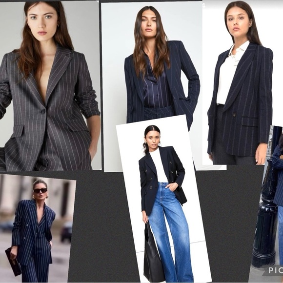 Moschino Black Pinstripe Wool blend Women’s blazer Size 8 - Picture 9 of 9